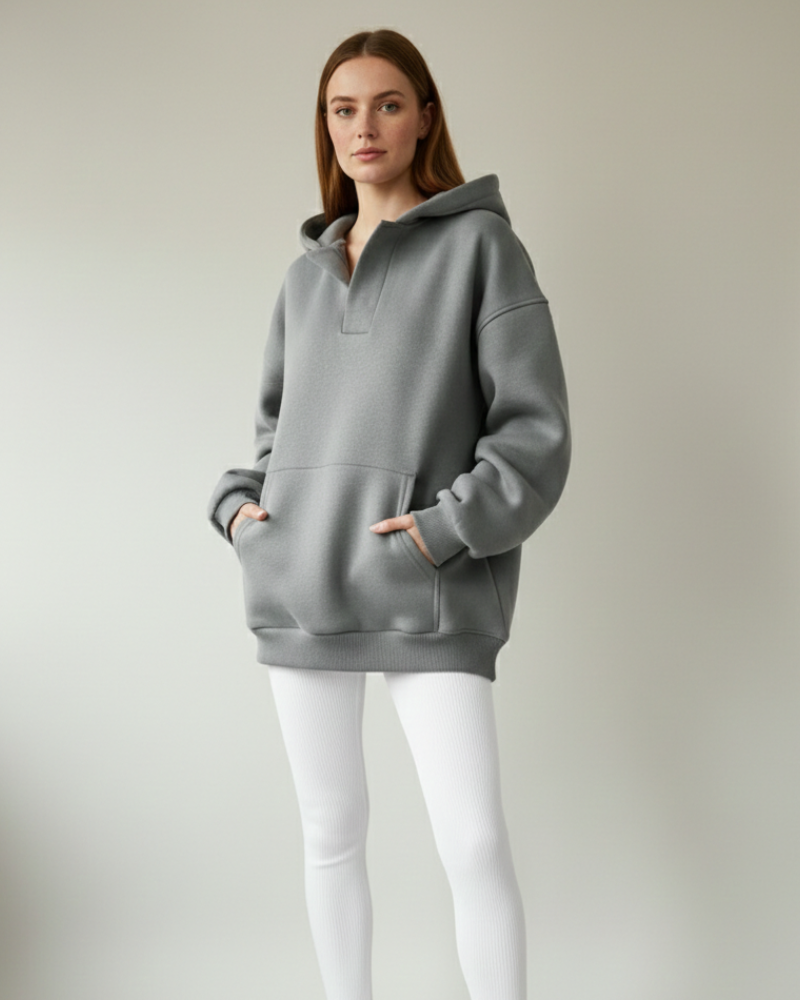 Gianna | Women's Fleece V-Neck Oversized Hoodie for Yoga Class