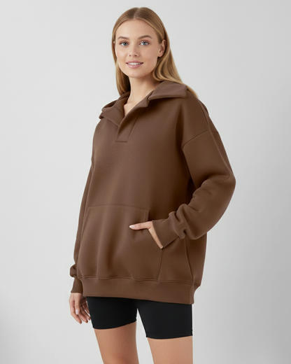 Gianna | Women's Fleece V-Neck Oversized Hoodie for Yoga Class