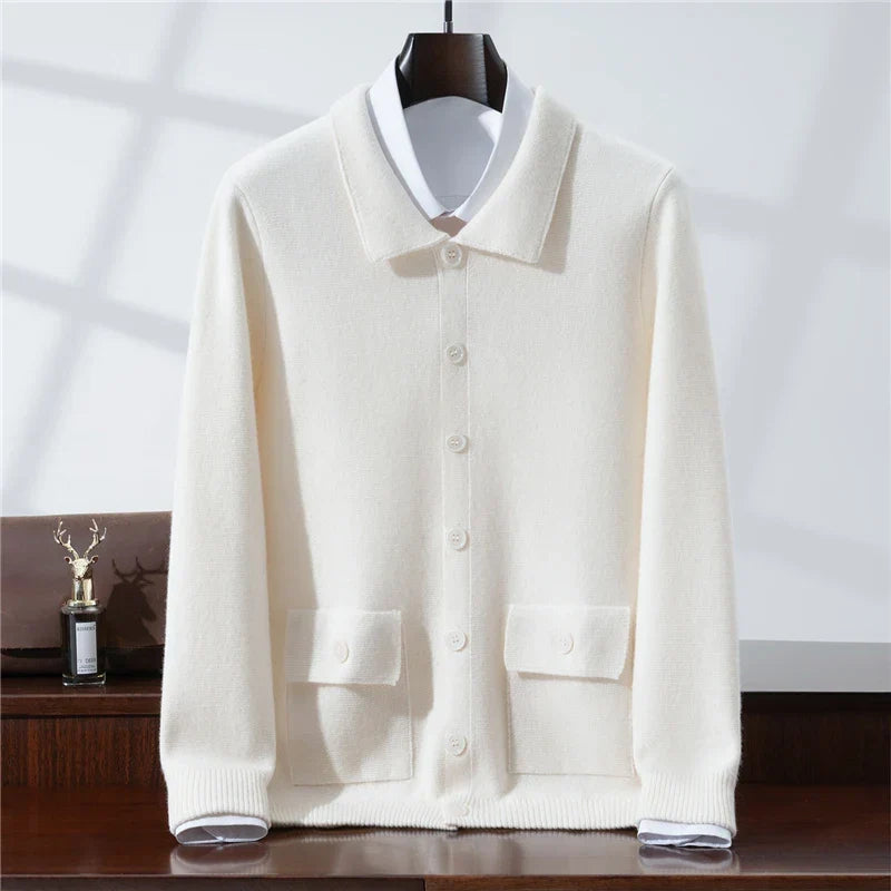 Torino | Men's Merino Wool Cardigan Structured for Board Meeting