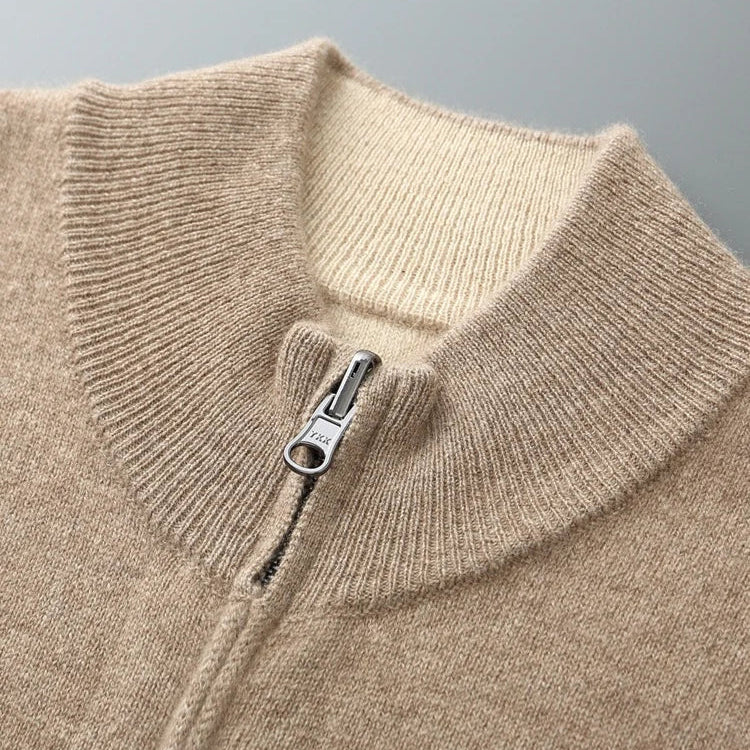 Callum | Men's Cashmere Zip-Up Cardigan with Full Zip for Gala