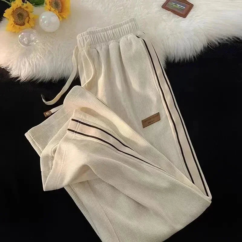 Luxe | Women's Corduroy Wide-Leg Fleece Sweatpants for Pilates Class