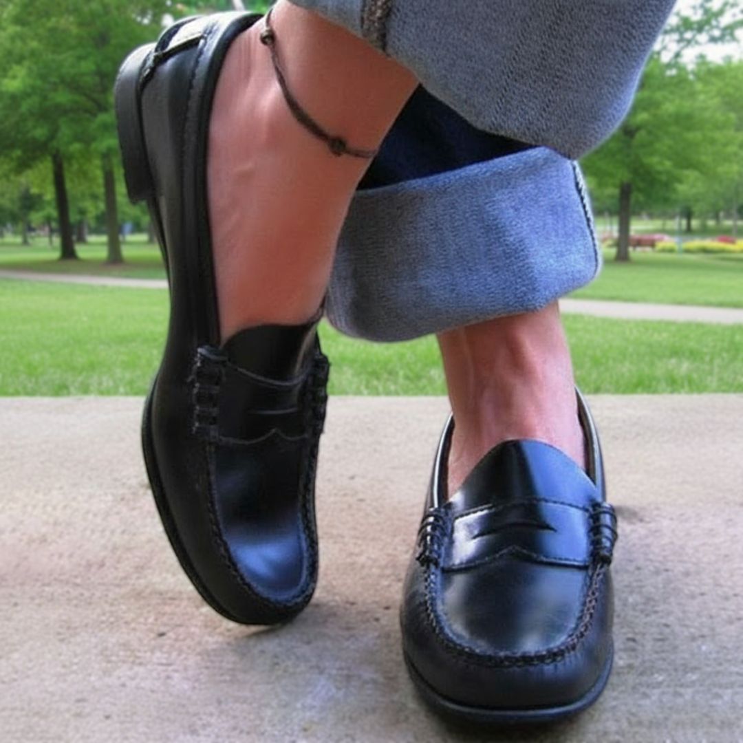 Noelle | Women's Leather Penny Loafers Slip-On for Brunch