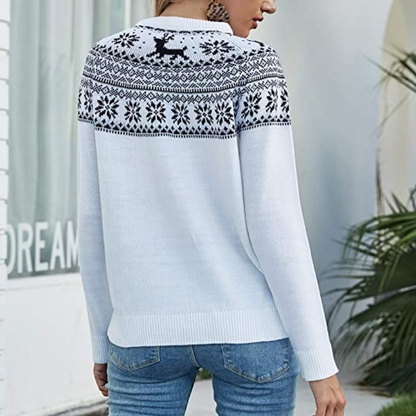 Sophia | Women's Knit Fair Isle Sweater Crewneck for Pumpkin Patch