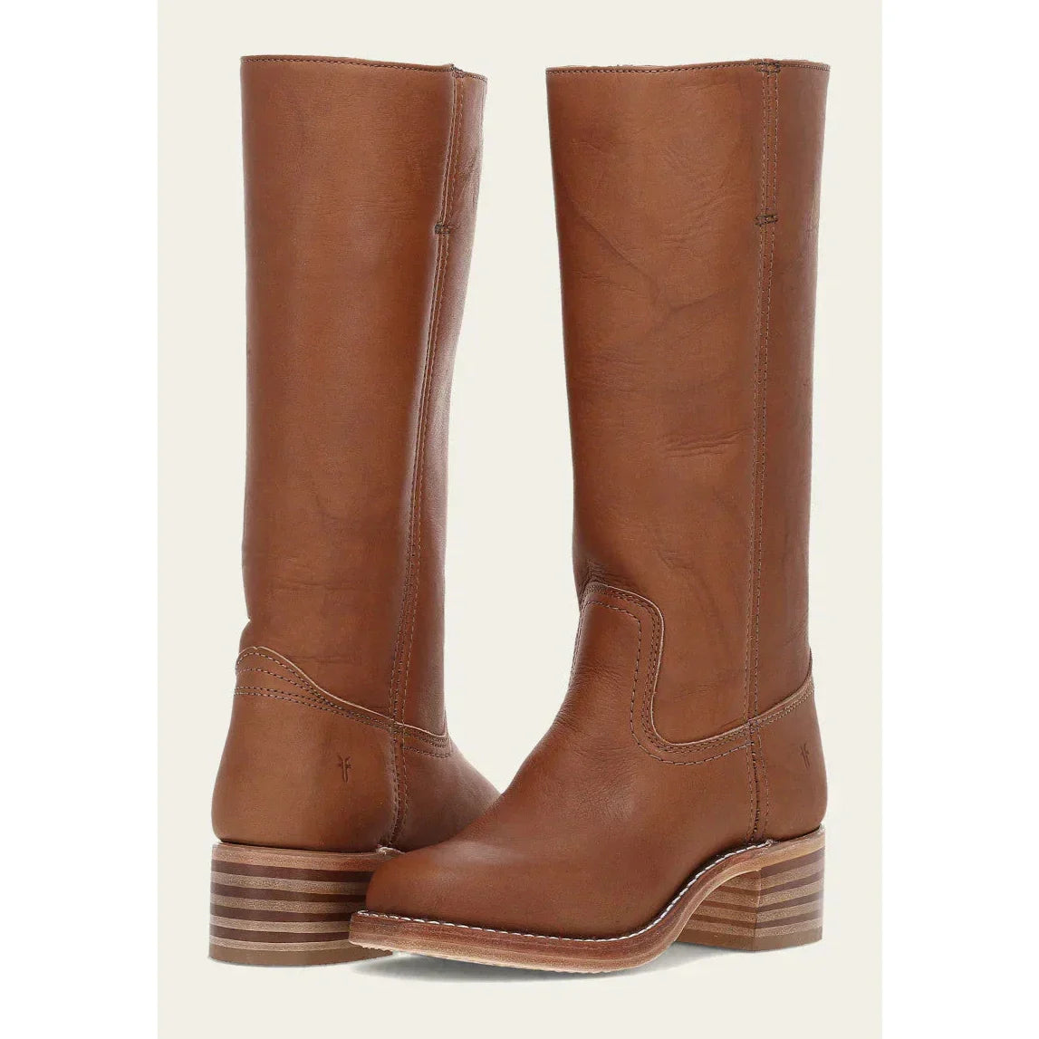 Damebrune Knæhøje Støvler med Blokhæl i Cowboystil