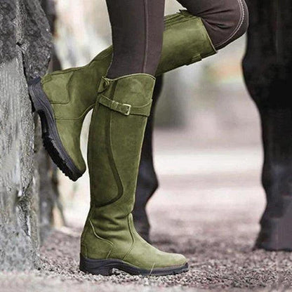 Dame Vandtætte Læder Ride Støvler med Knæhøj Vinter Grip