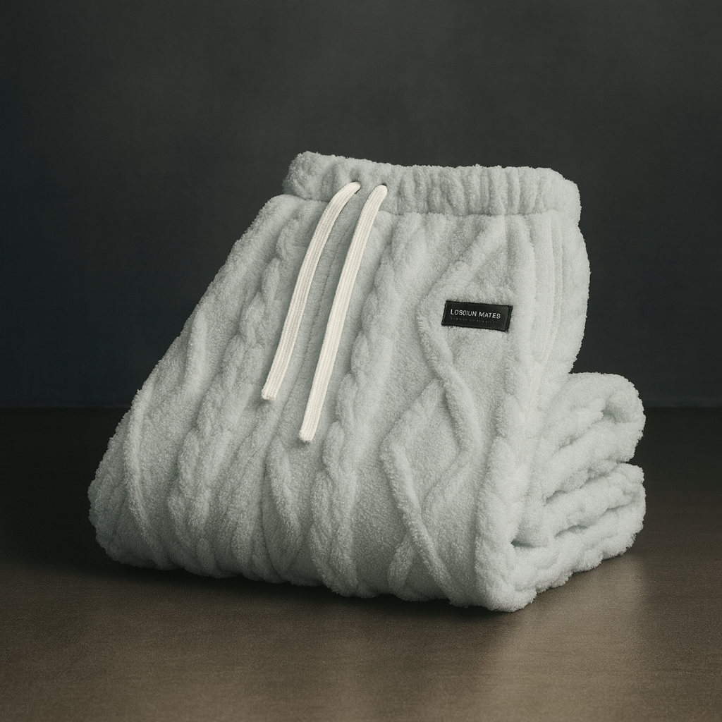 Cloud | Women's Fleece Sweatpants with Cable Knit for Movie Night