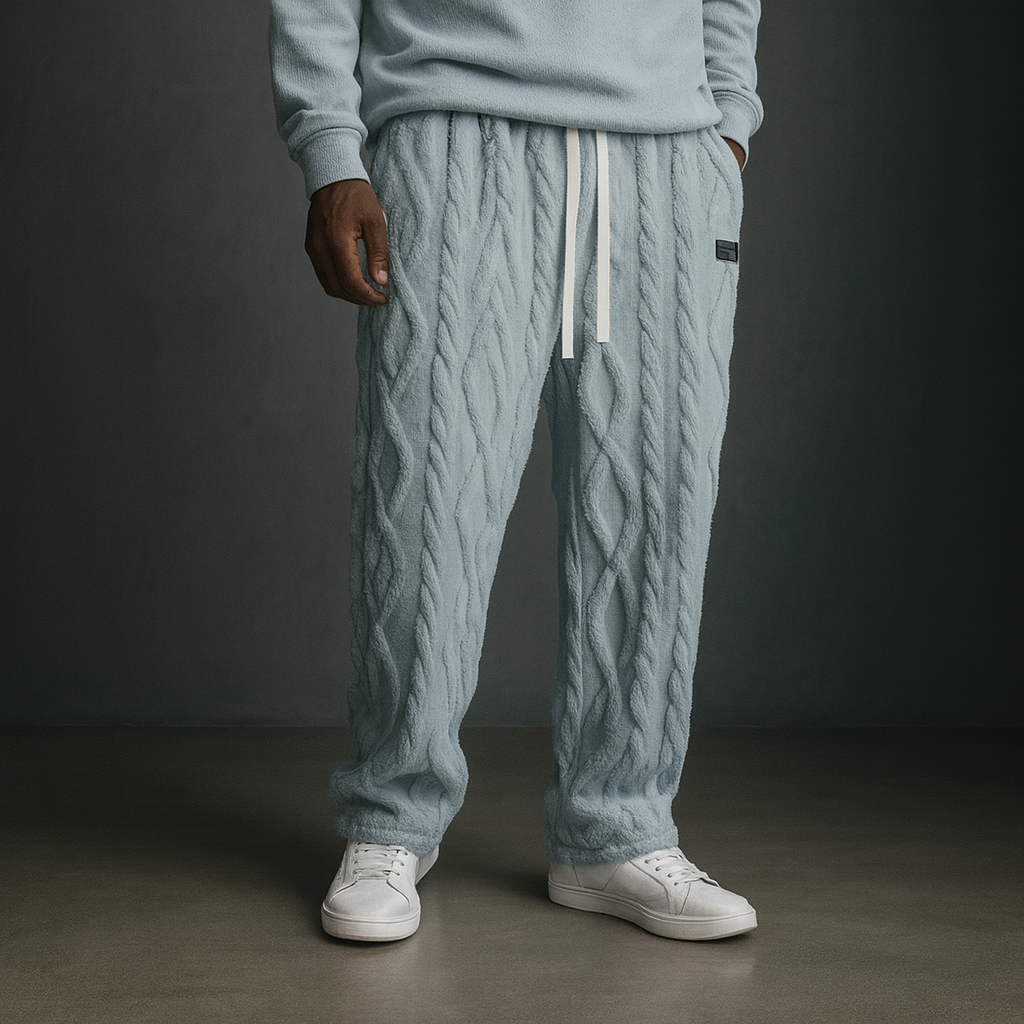 Cloud | Women's Fleece Sweatpants with Cable Knit for Movie Night