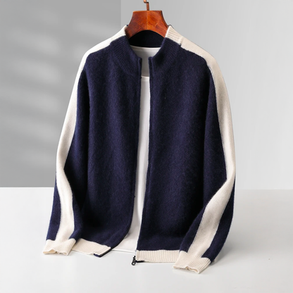 Portofino | Men's Cashmere Zip Cardigan with Contrast Trim for Gala