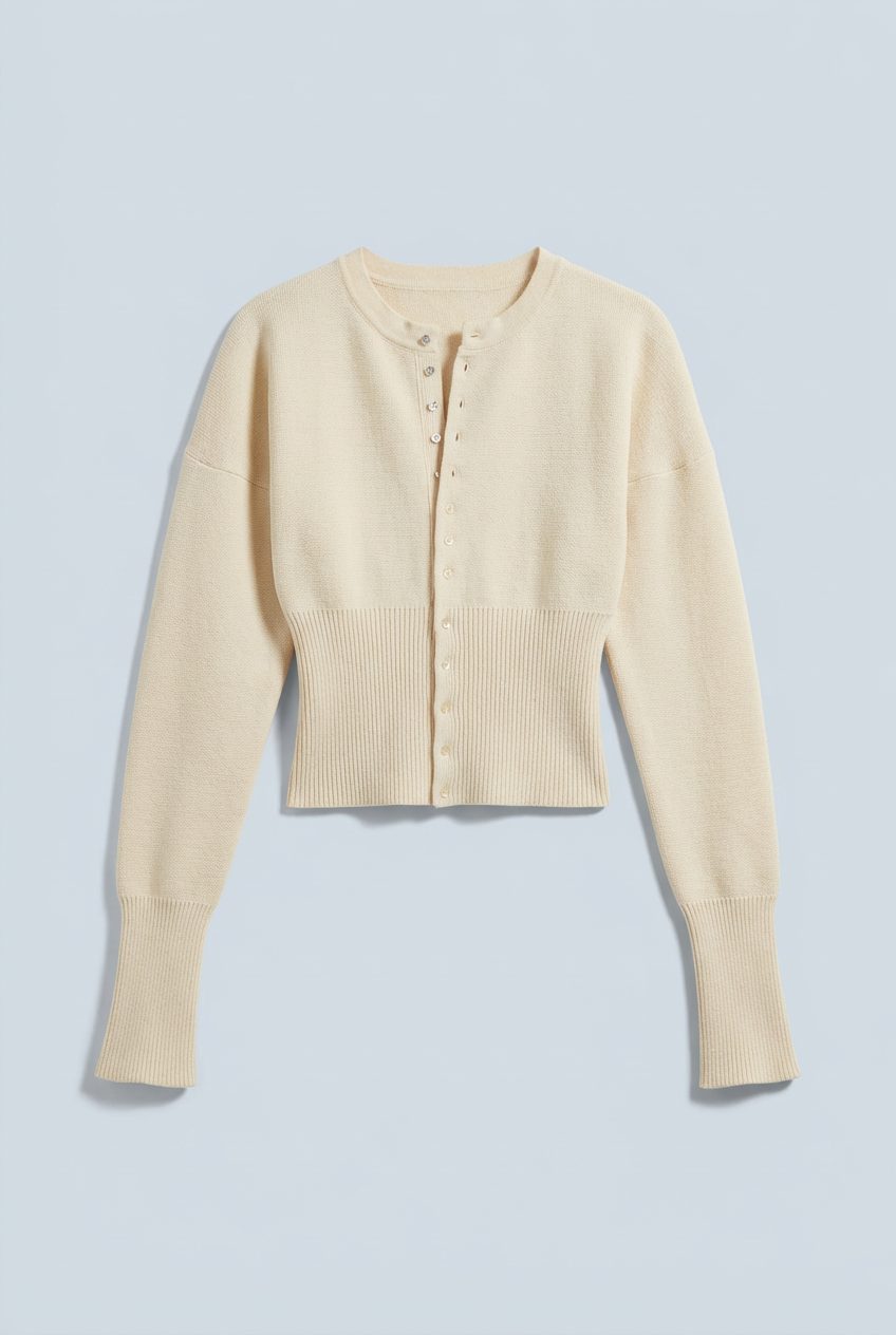 Daphne | Women's Cropped Cardigan Button-Front Knit