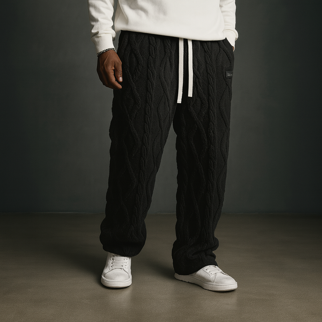 Cloud | Women's Fleece Sweatpants with Cable Knit for Movie Night