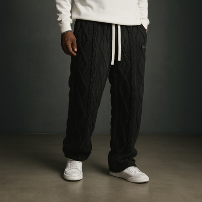 Cloud | Women's Fleece Sweatpants with Cable Knit for Movie Night
