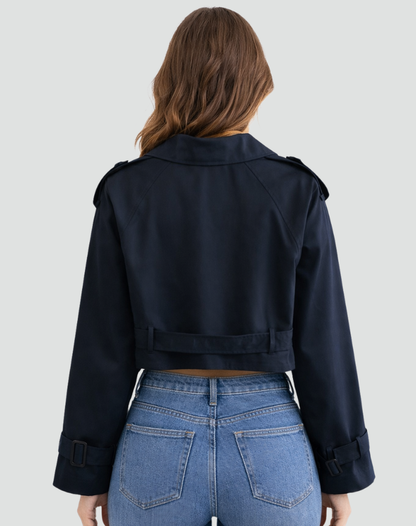 Margot | Women's Tailored Cropped Trench Coat with Belt for Homecoming