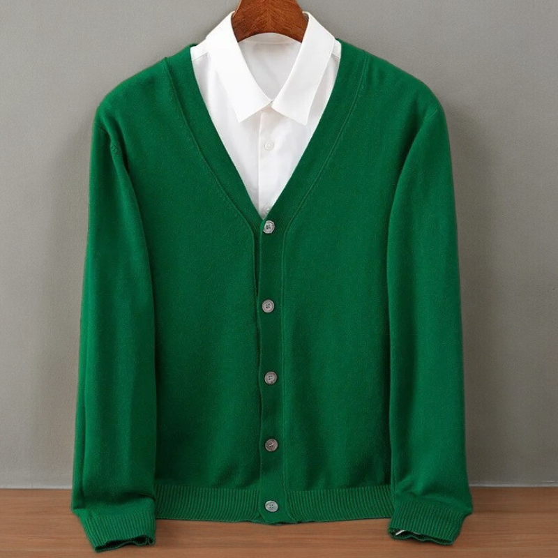 Santorini | Men's Cashmere Blend Cardigan Classic Fit for Conference