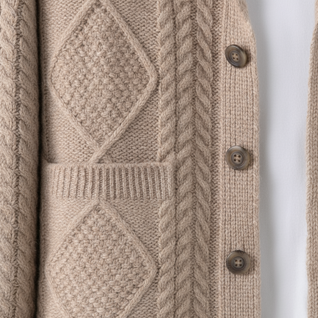 Mason | Men's Wool Cardigan with Cable Knit for Homecoming