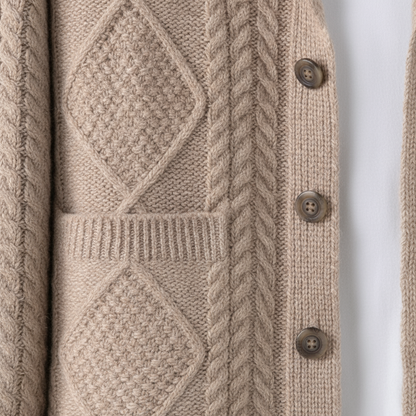 Mason | Men's Wool Cardigan with Cable Knit for Homecoming