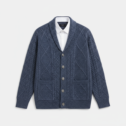 Mason | Men's Wool Cardigan with Cable Knit for Homecoming