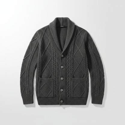 Mason | Men's Wool Cardigan with Cable Knit for Homecoming