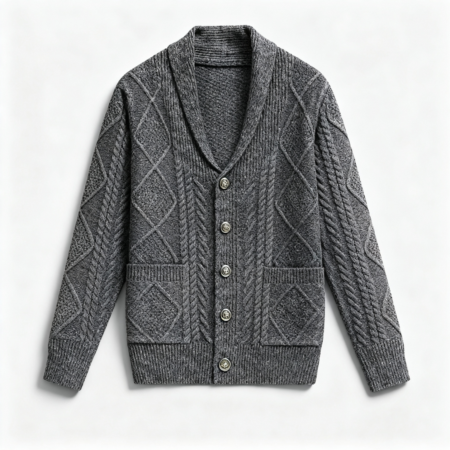 Mason | Men's Wool Cardigan with Cable Knit for Homecoming