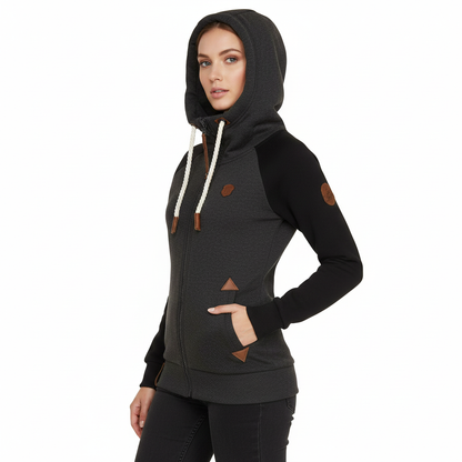 Carmen | Women's Fleece Slim Fit Zip-Up Hoodie for Work from Home