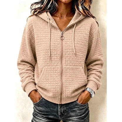 Colleen | Women's Textured Zip-Up Hoodie Everyday Comfort