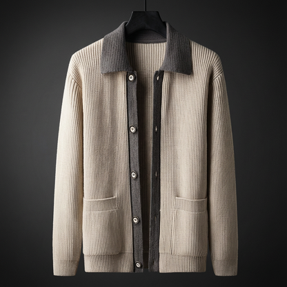 Kingsford | Men's Wool Cardigan Heavyweight with Collar for Thanksgiving