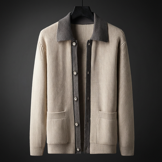 Kingsford | Men's Wool Cardigan Heavyweight with Collar for Thanksgiving