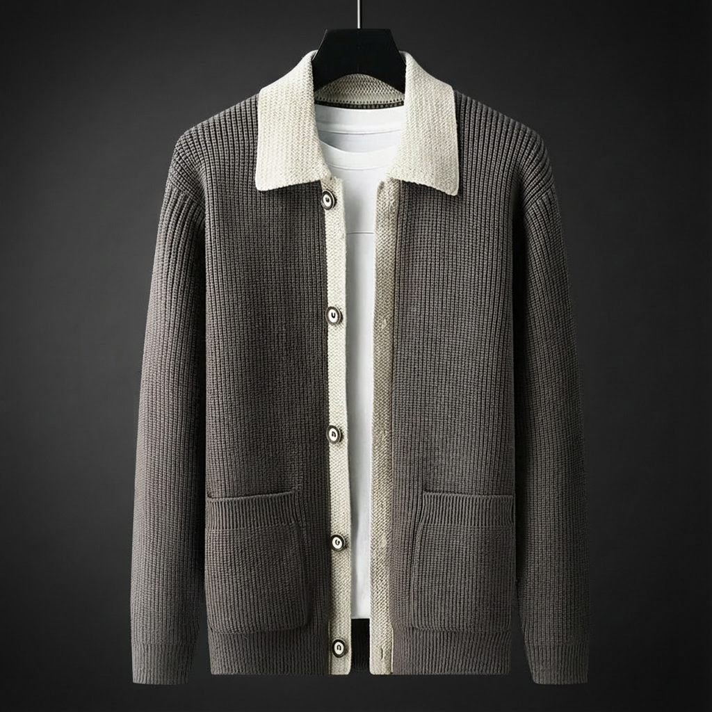 Kingsford | Men's Wool Cardigan Heavyweight with Collar for Thanksgiving