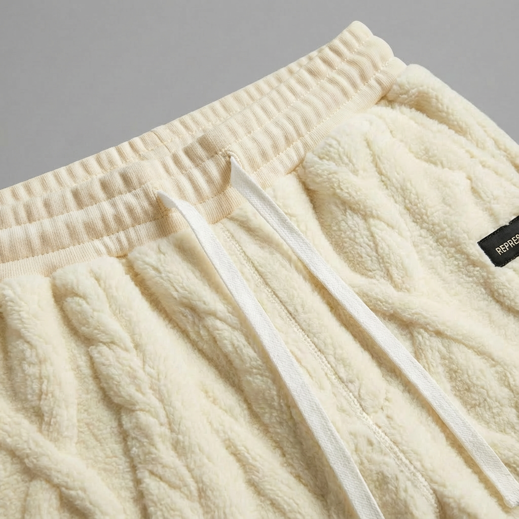 Cloud | Women's Fleece Sweatpants with Cable Knit for Movie Night