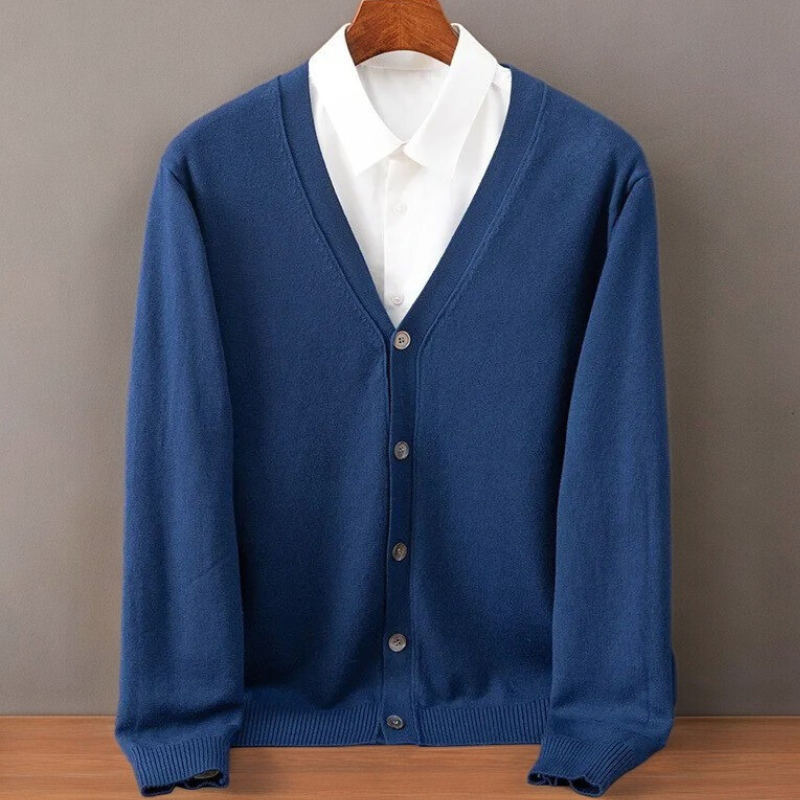 Santorini | Men's Cashmere Blend Cardigan Classic Fit for Conference