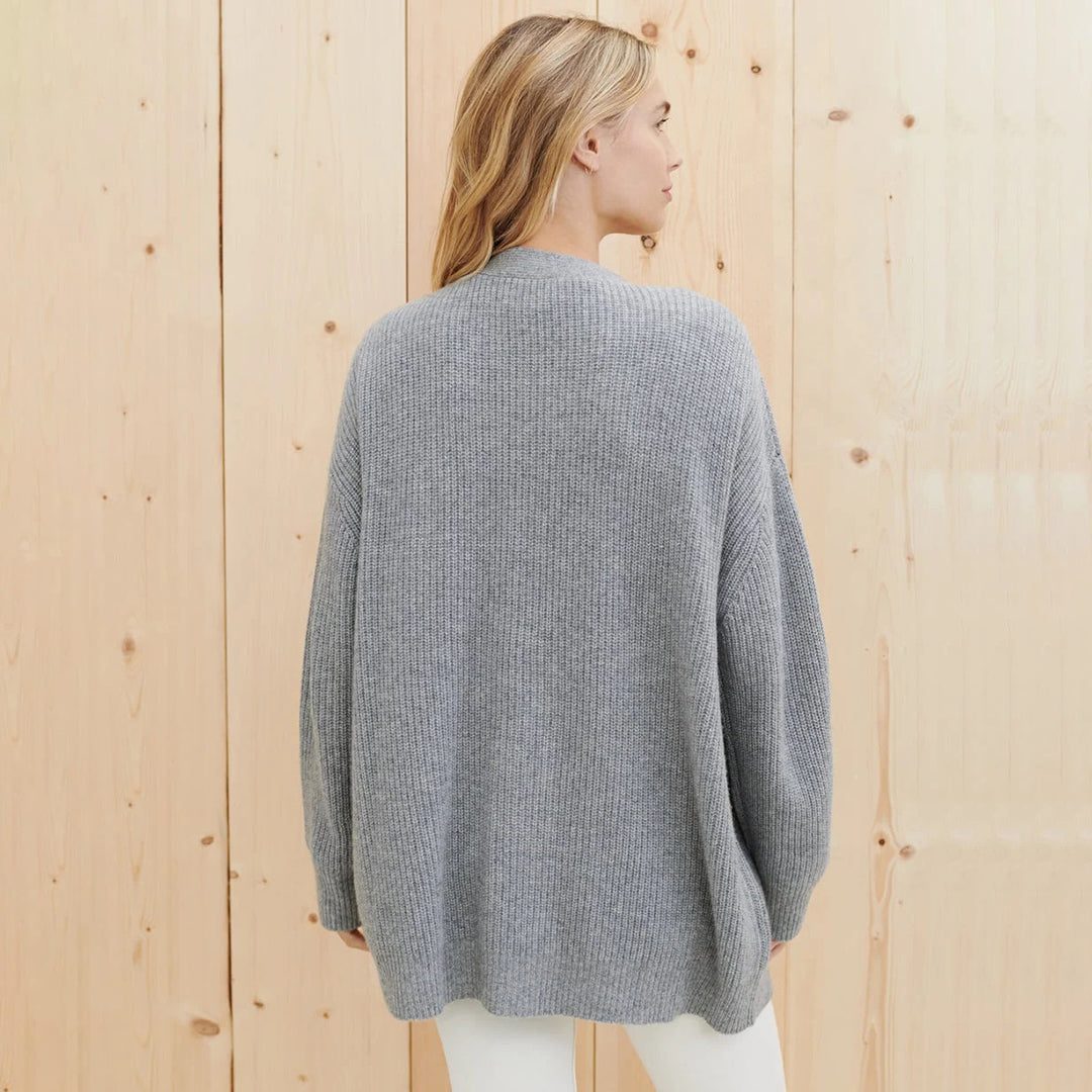 Genevieve | Women's Ribbed Knit Oversized Cardigan for Work from Home