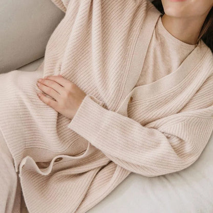 Genevieve | Women's Ribbed Knit Oversized Cardigan for Work from Home