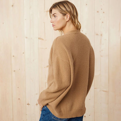 Genevieve | Women's Ribbed Knit Oversized Cardigan for Work from Home