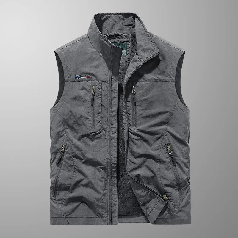 Herre Multi Pocket Outdoor Gilet Vest til Vandring og Eventyr