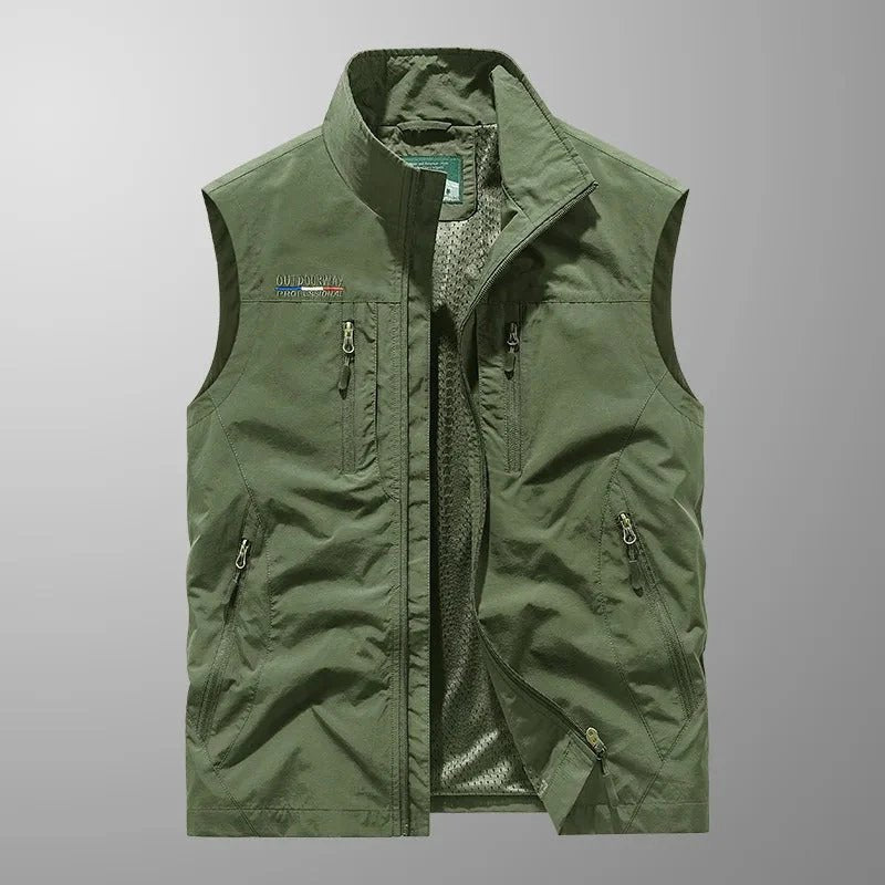 Herre Multi Pocket Outdoor Gilet Vest til Vandring og Eventyr
