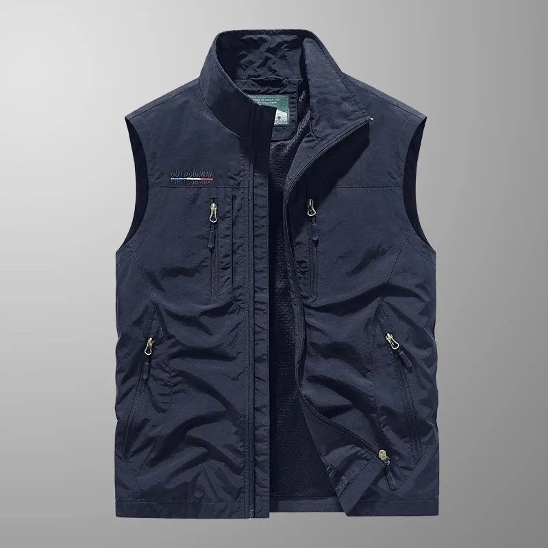 Herre Multi Pocket Outdoor Gilet Vest til Vandring og Eventyr
