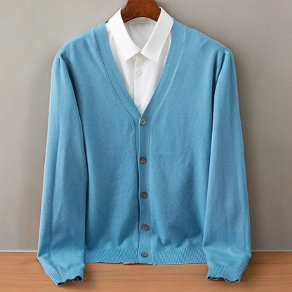 Santorini | Men's Cashmere Blend Cardigan Classic Fit for Conference