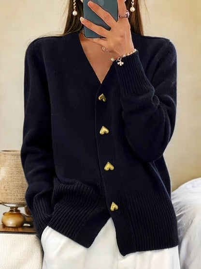 Harriet | Women's Wool Cardigan with Button Front for Thanksgiving