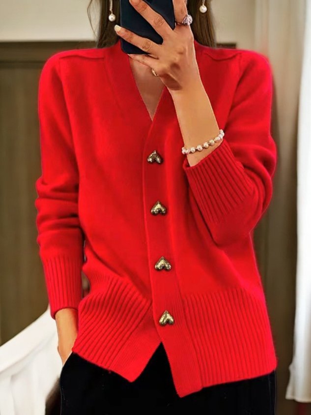 Harriet | Women's Wool Cardigan with Button Front for Thanksgiving