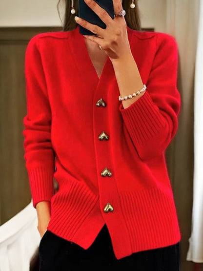 Harriet | Women's Wool Cardigan with Button Front for Thanksgiving