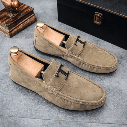 Rupert | Men's Suede Buckle Loafers Easy Elegance Slip-On