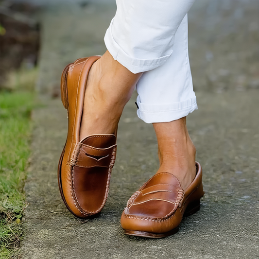 Noelle | Women's Leather Penny Loafers Slip-On for Brunch