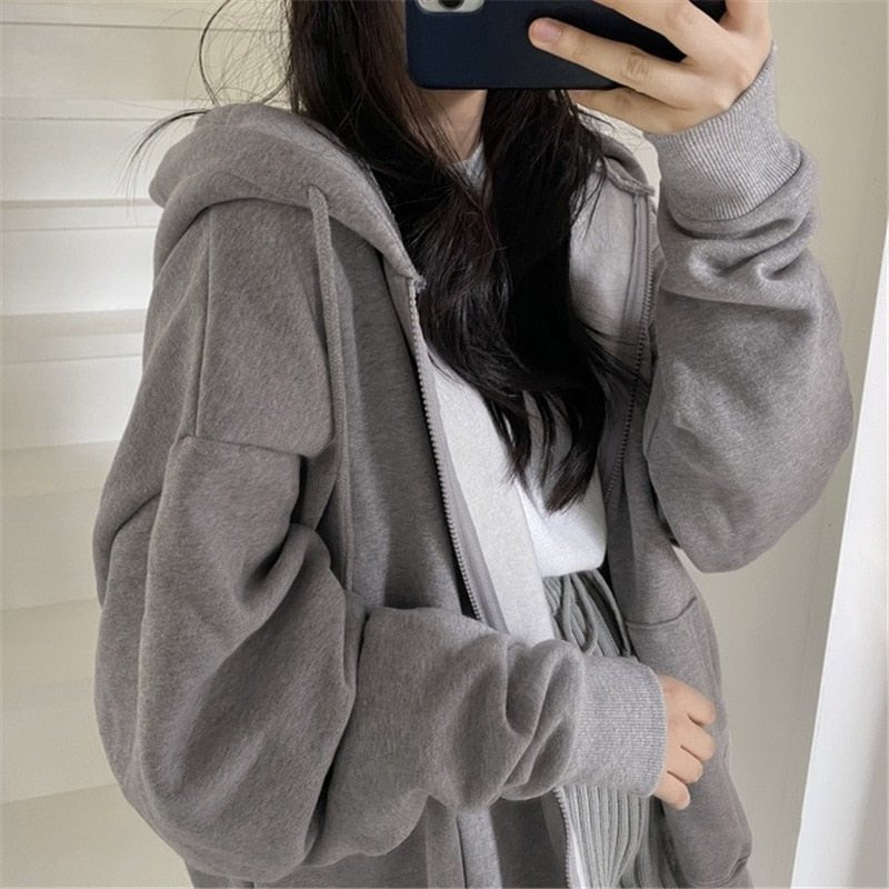 Dalia | Women's Fleece Hoodie Jacket Lightweight for Work from Home